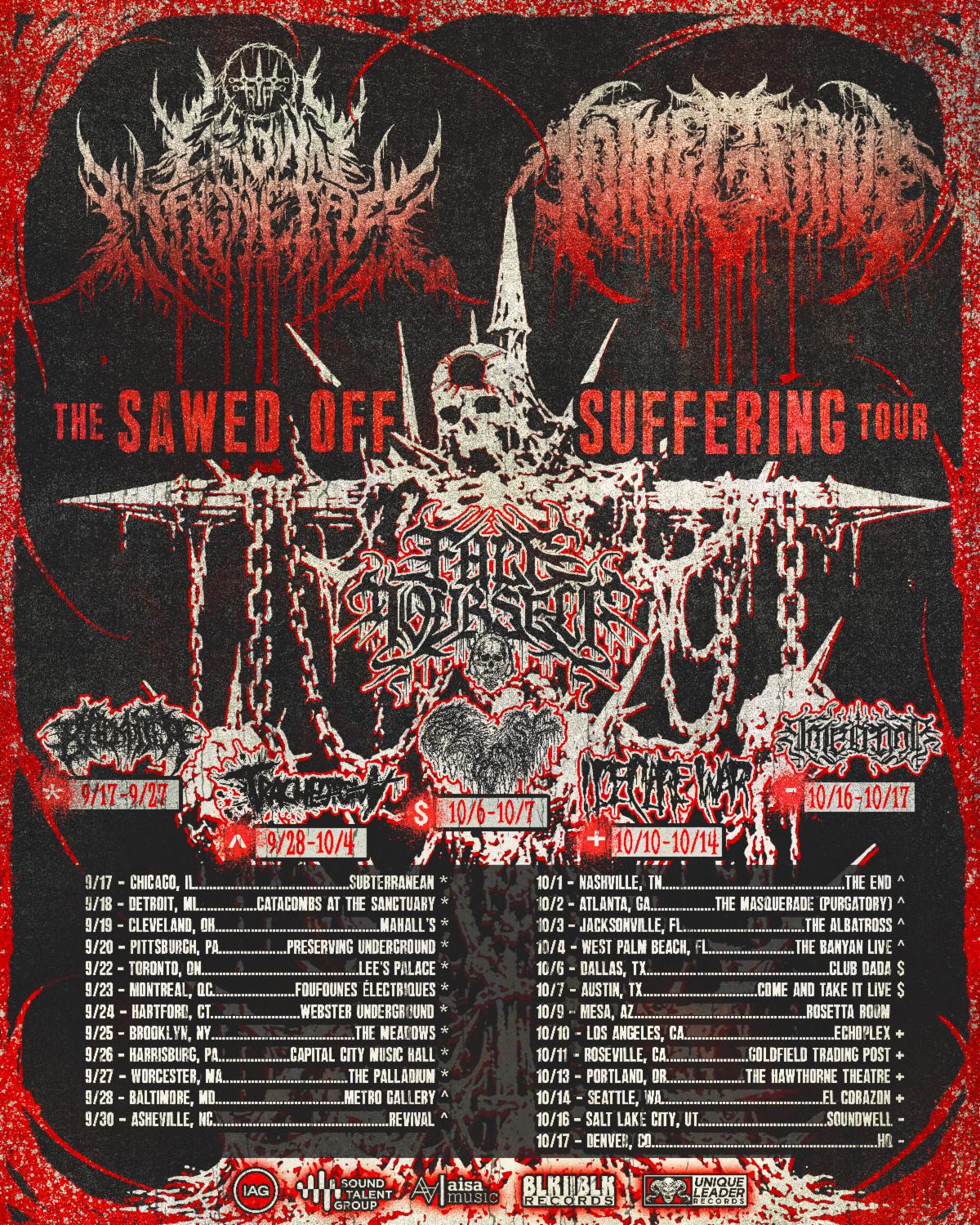 Flyer for Crown Magnetar & To The Grave: The Sawed Off Suffering Tour