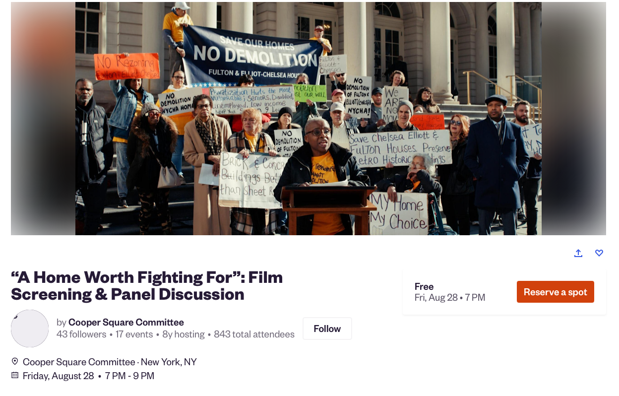 Flyer for “A Home Worth Fighting For”: Film Screening & Panel Discussion