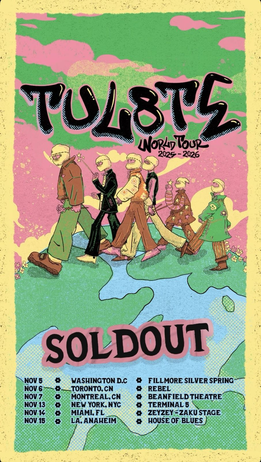 Flyer for TUL8TE North American Tour - New York Show