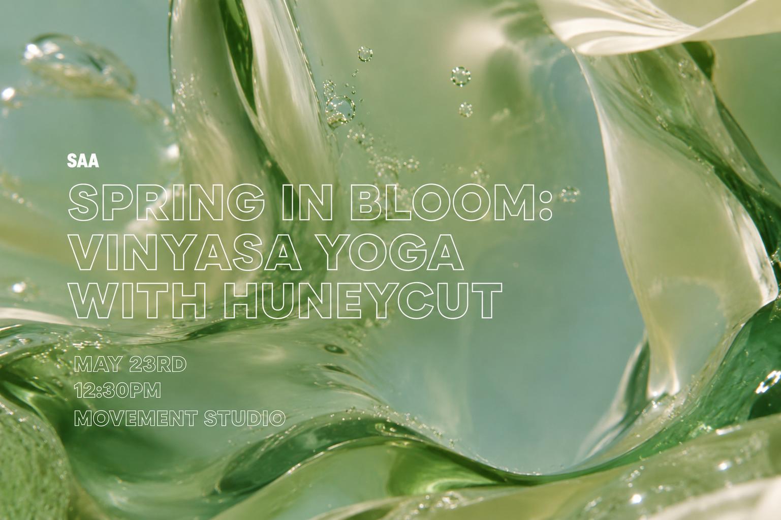 Flyer for SPRING IN BLOOM: VINYASA YOGA WITH HUNEYCUT