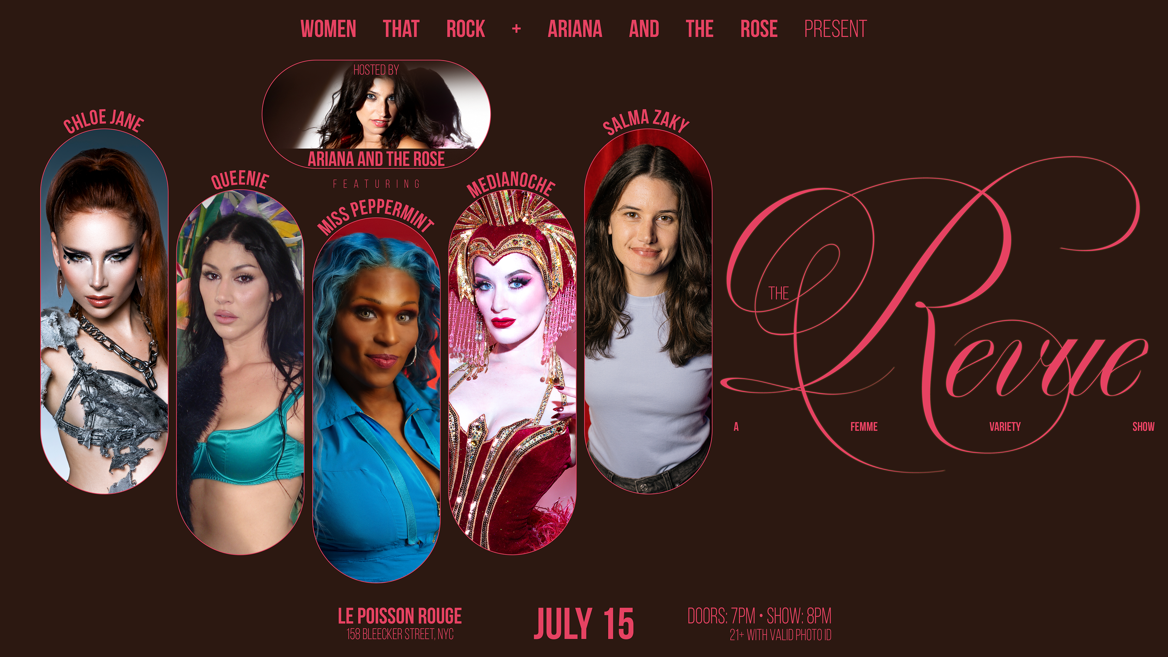 Flyer for The Revue - A Femme Variety Show