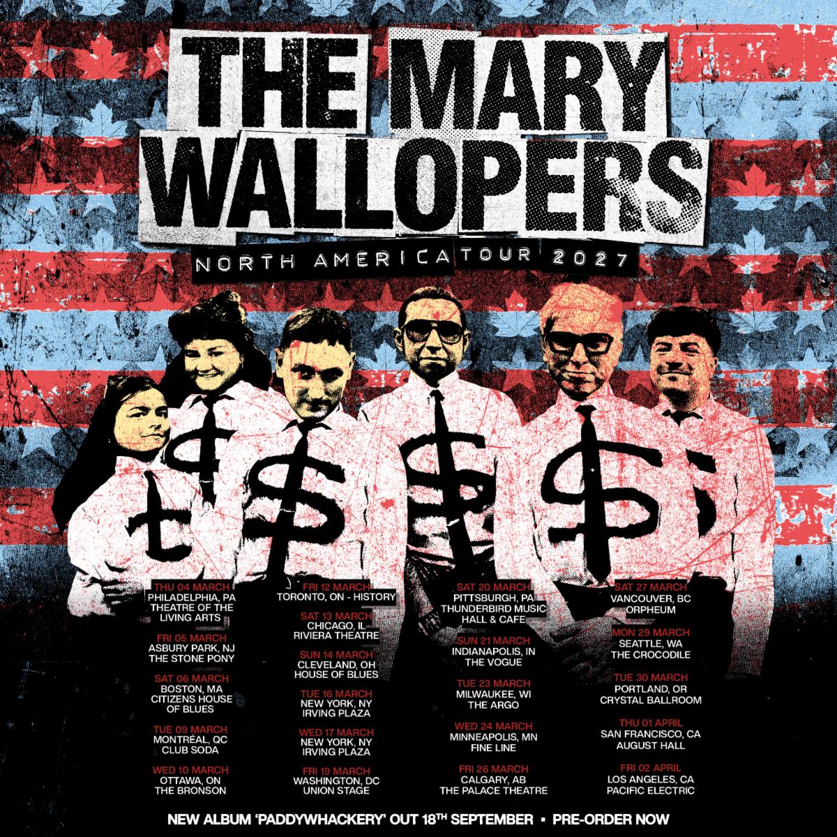 Flyer for The Mary Wallopers North American Tour - Night 1