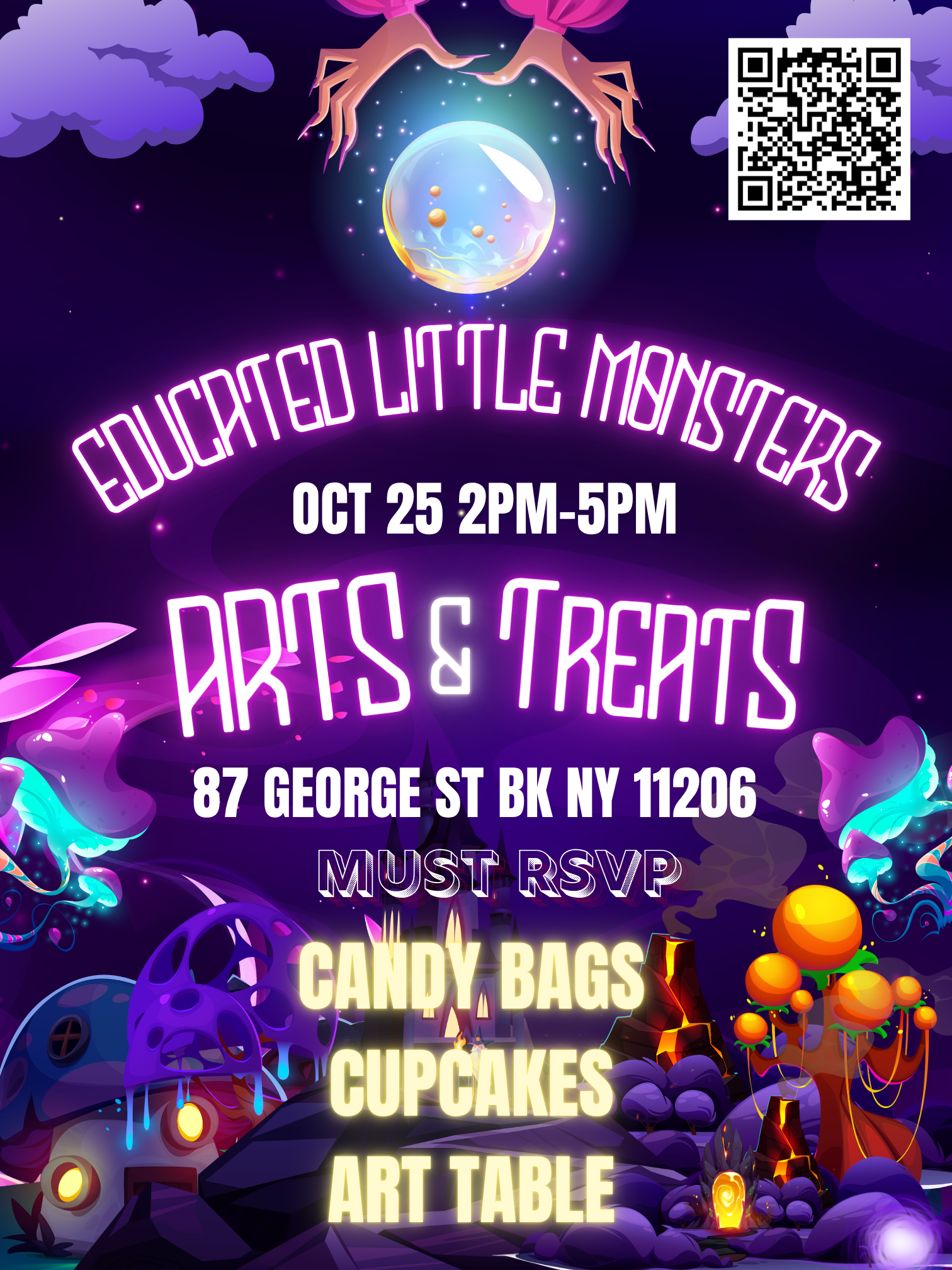 Flyer for Educated Little Monsters Arts & Treats