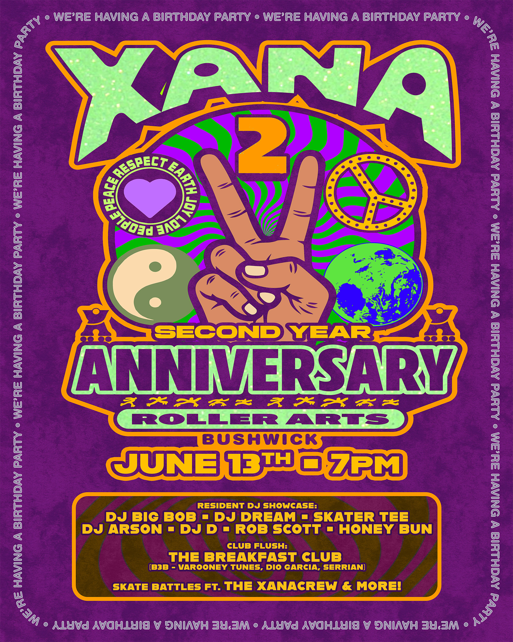 Flyer for Xanadu 2 Year Anniversary