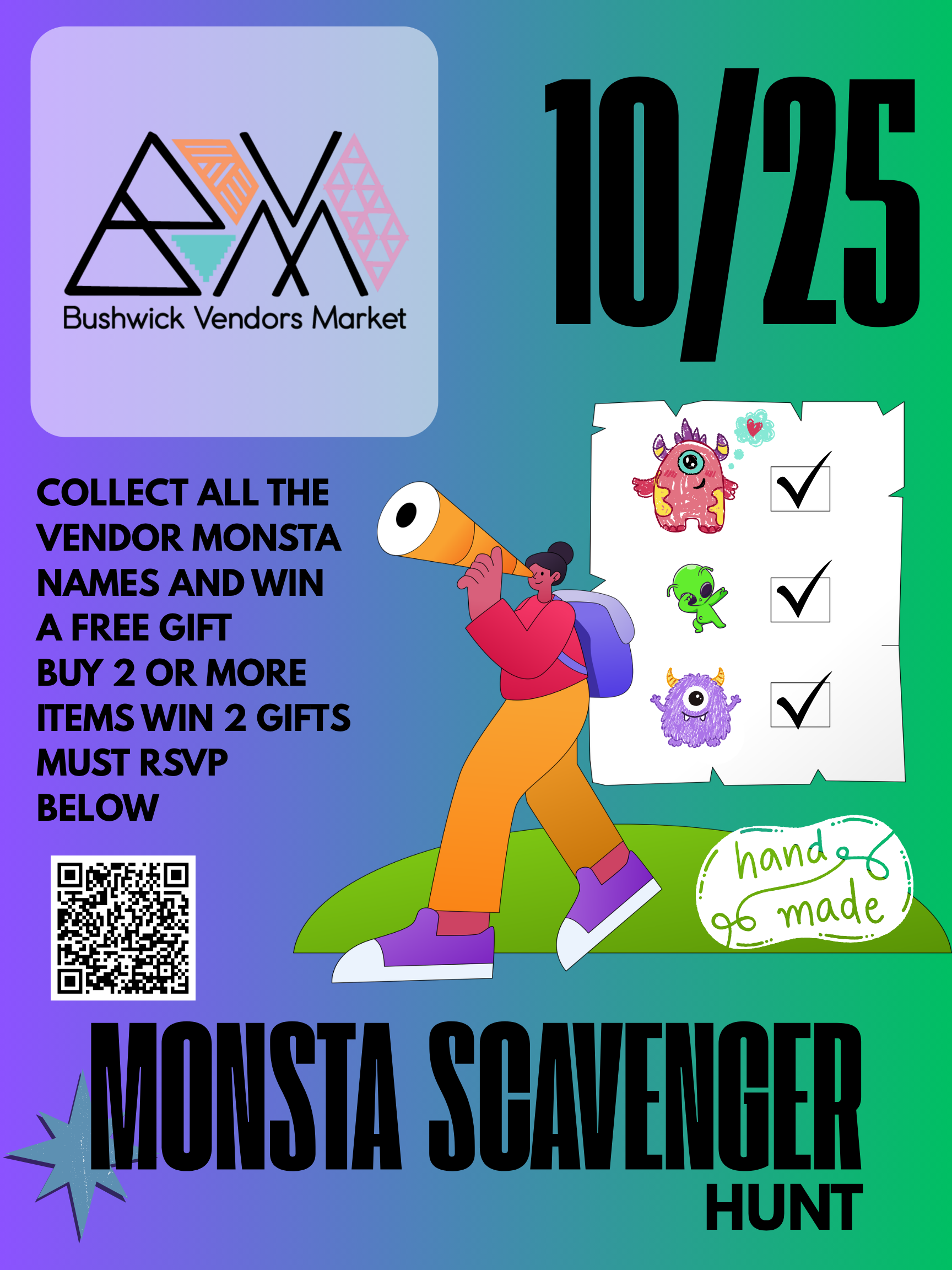 Flyer for Monsta Scavenger Hunt