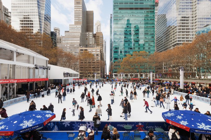 Flyer for Bank of America Winter Village at Bryant Park Opening
