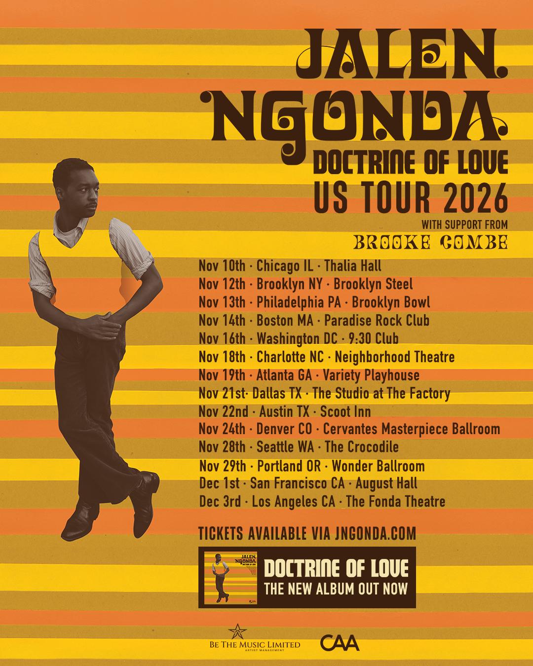 Flyer for Jalen N'gonda with support from Brooke Combe