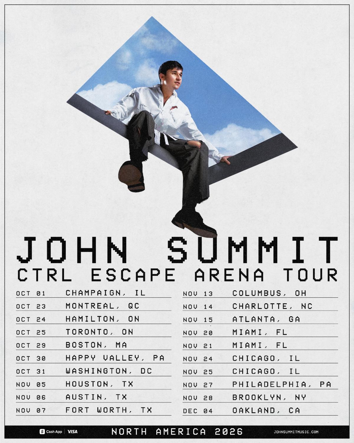 Flyer for John Summit CTRL ESCAPE Arena Tour