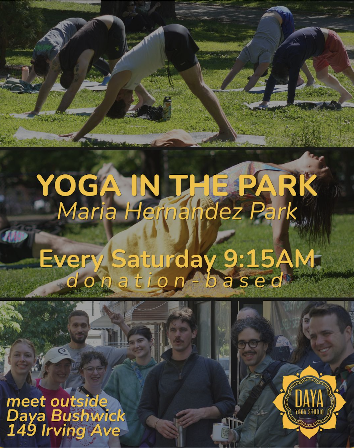 Flyer for Yoga in the Park