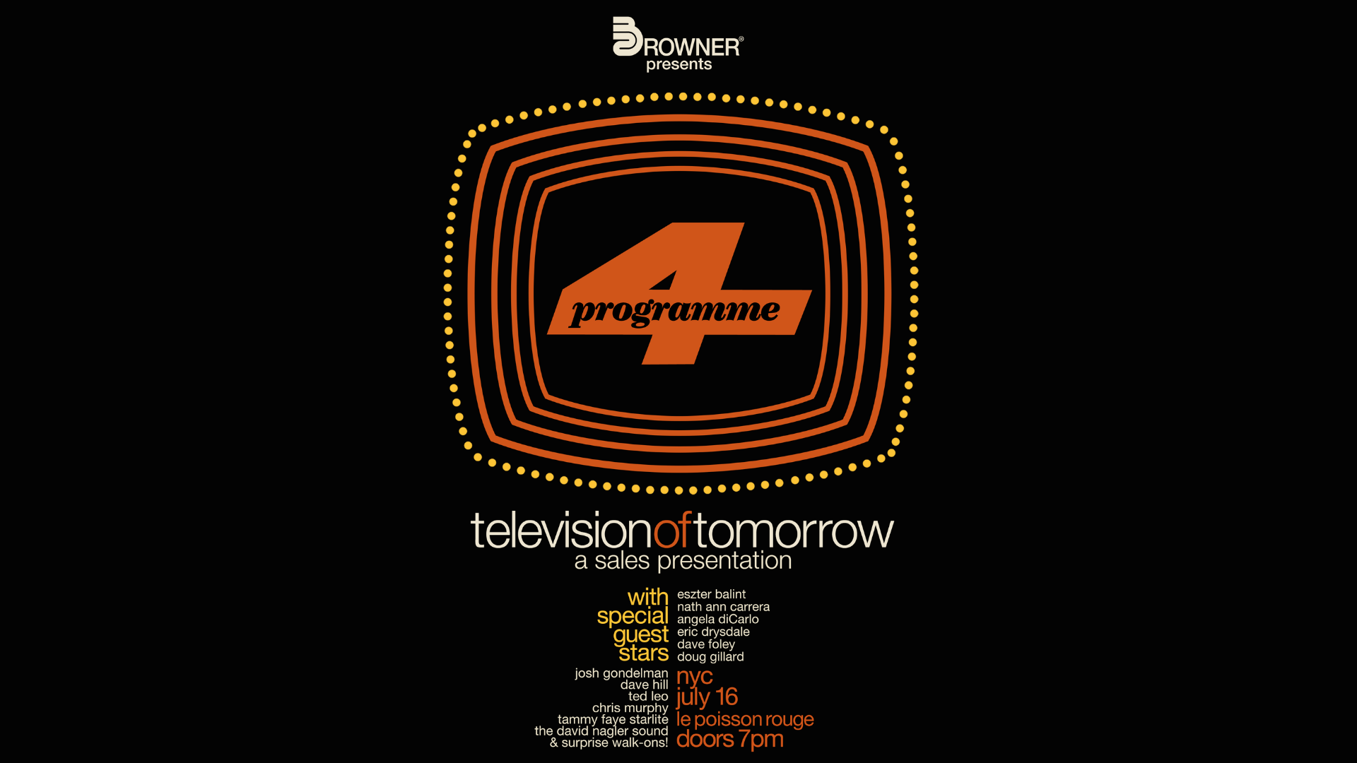 Flyer for Television of Tomorrow - 4 programme