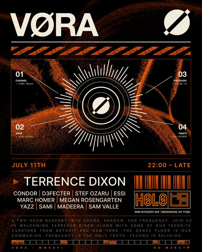 Flyer for VØRA presents: Terrence Dixon