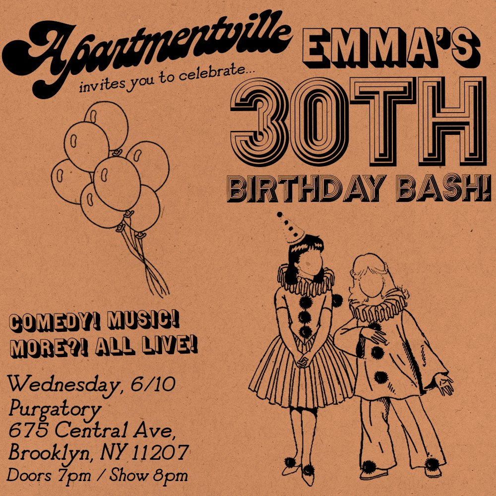 Flyer for Emma's 30th Birthday Bash!