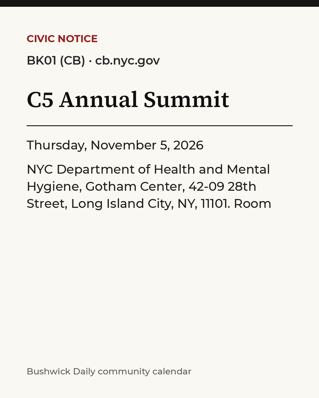 Flyer for C5 Annual Summit