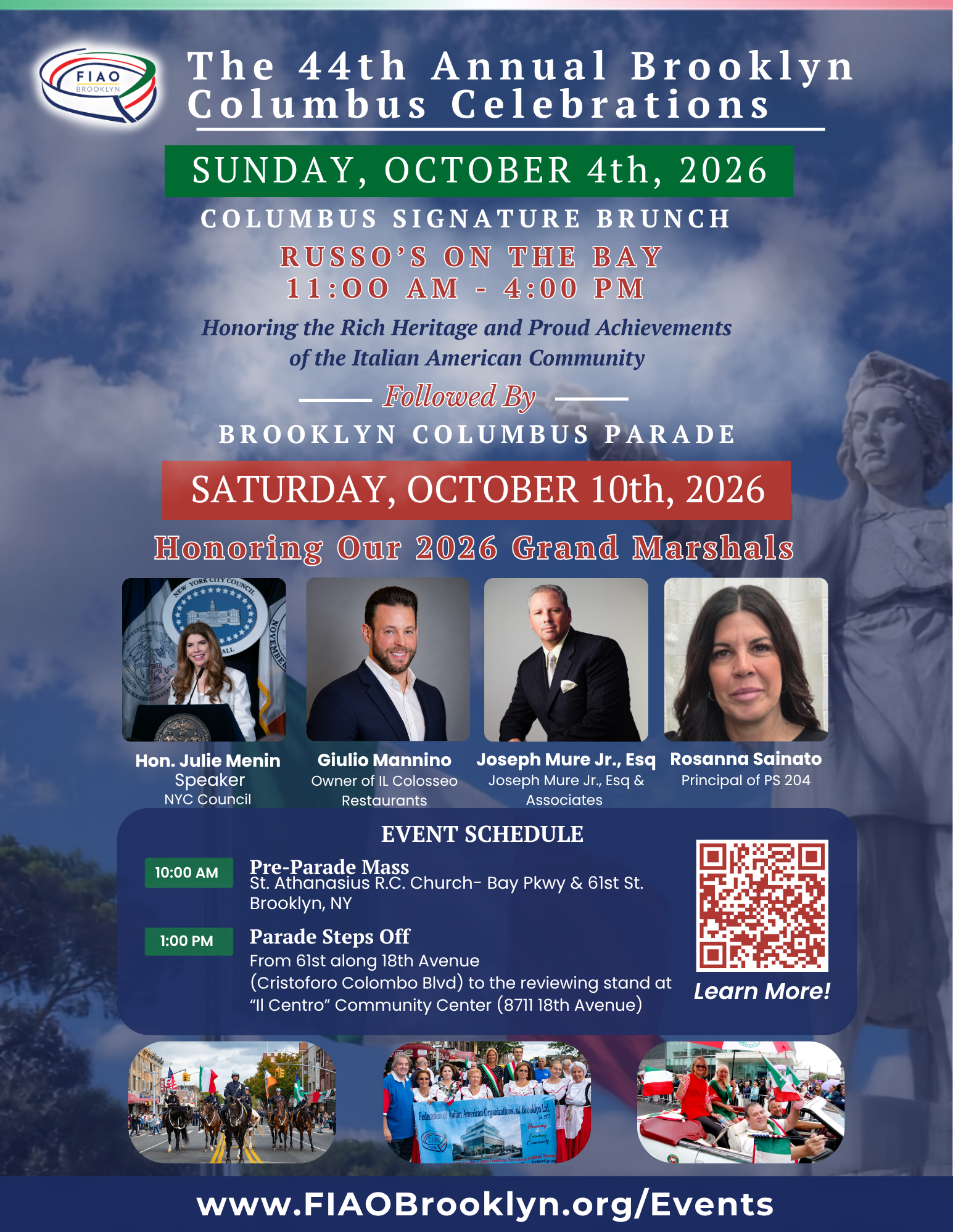 Flyer for 44th Annual Brooklyn Columbus Parade