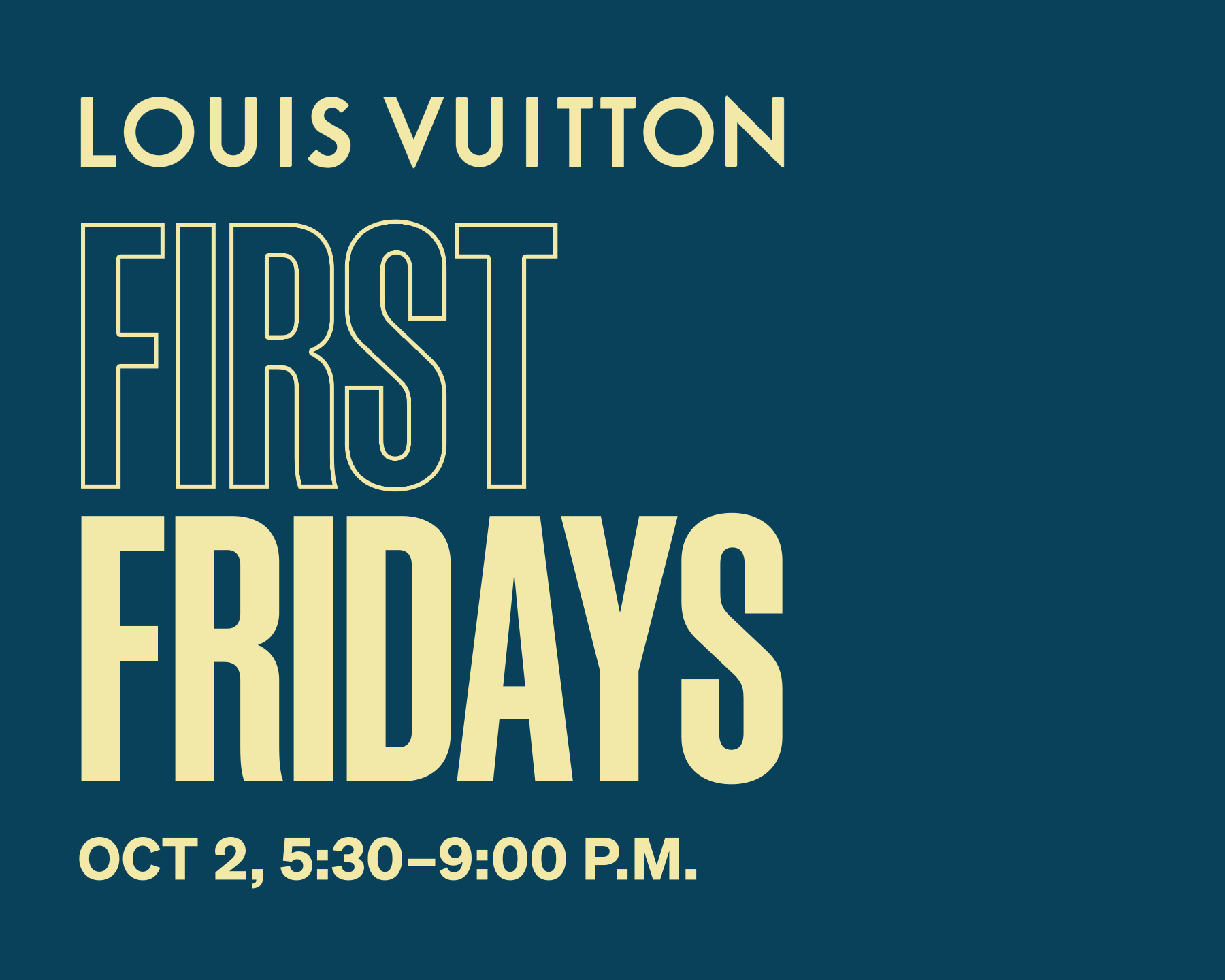 Flyer for LOUIS VUITTON FIRST FRIDAYS AT THE FRICK!