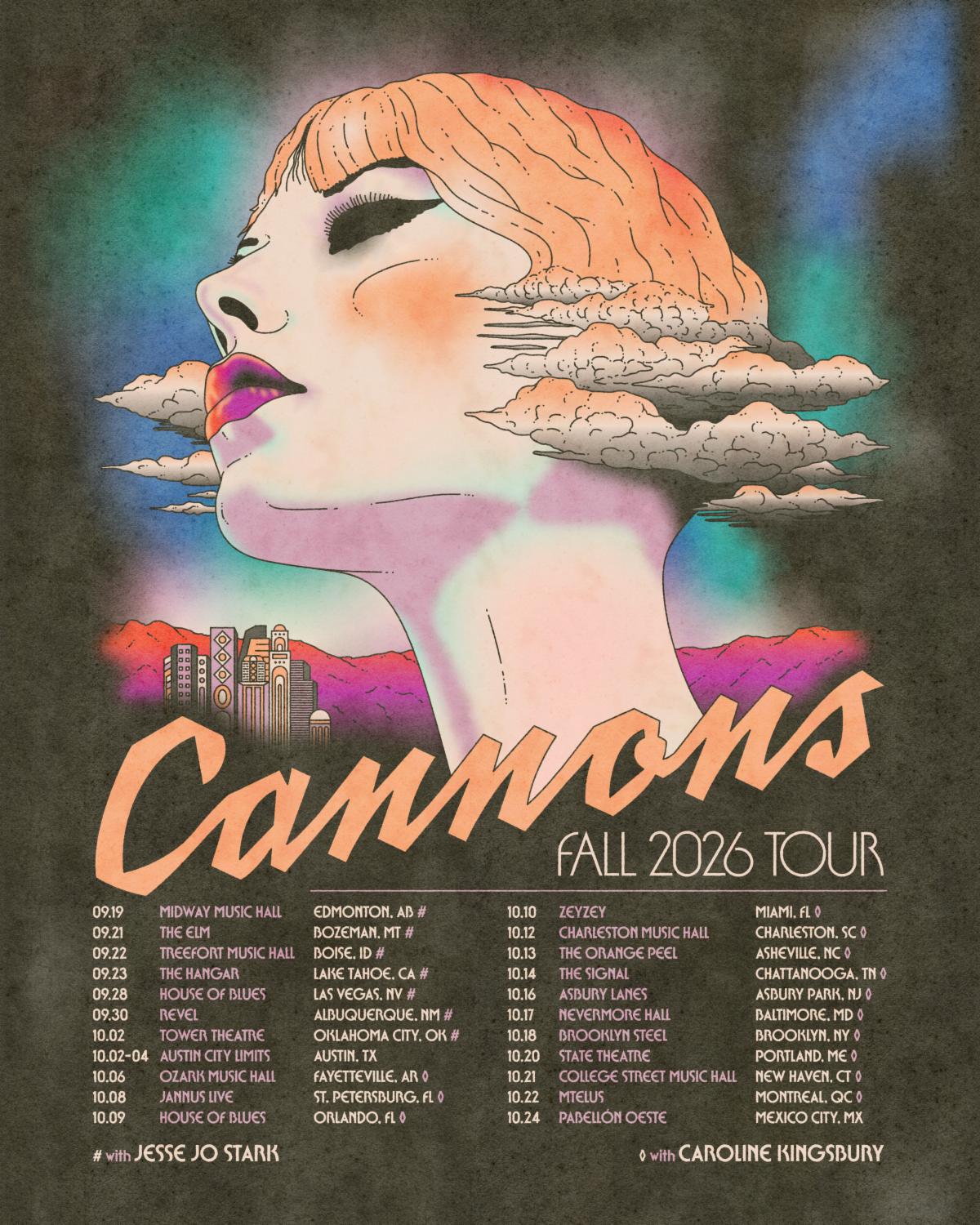 Flyer for Cannons - The Everything Glows Tour