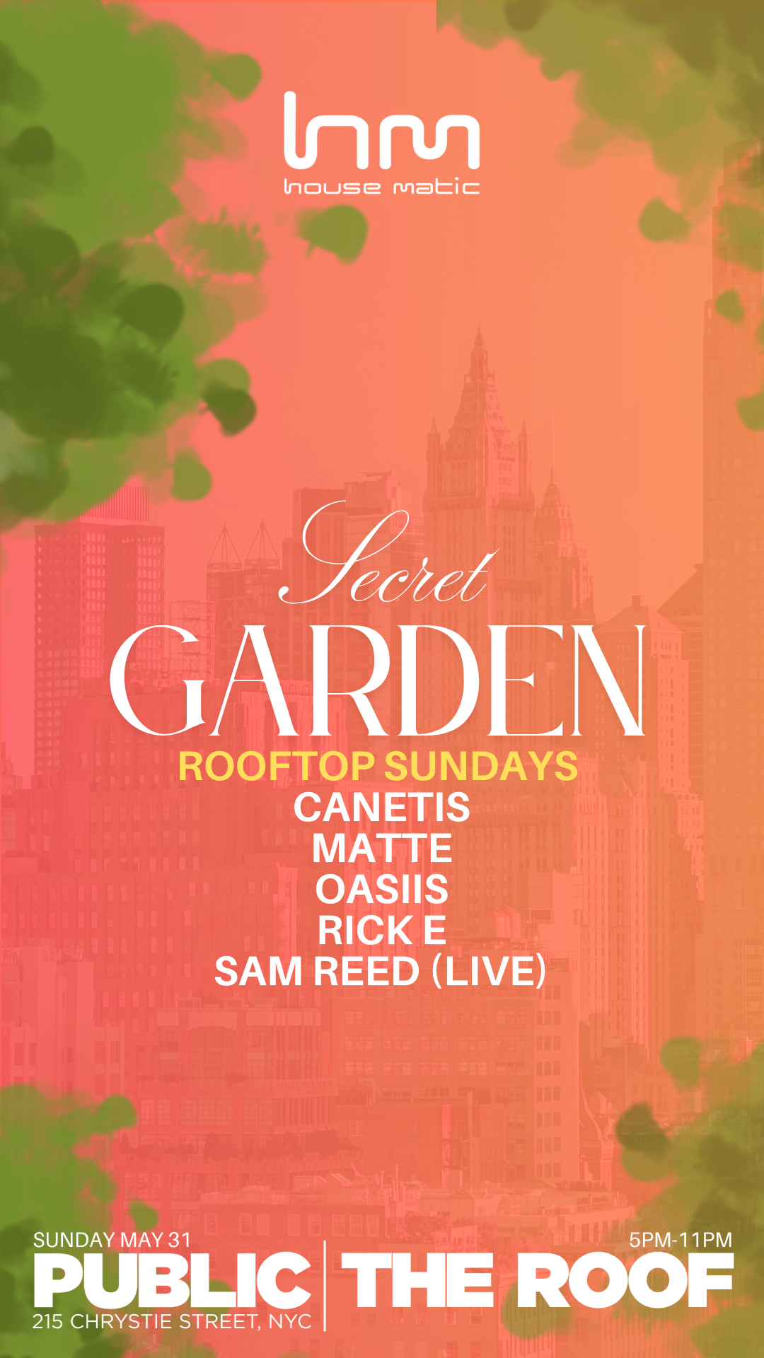 Flyer for Secret Garden Season 2 Rooftop Party