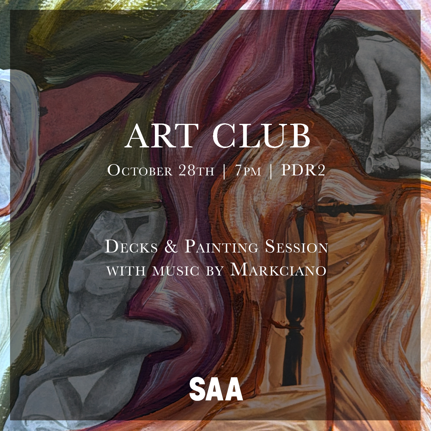 Flyer for ART CLUB: Decks & Painting Session