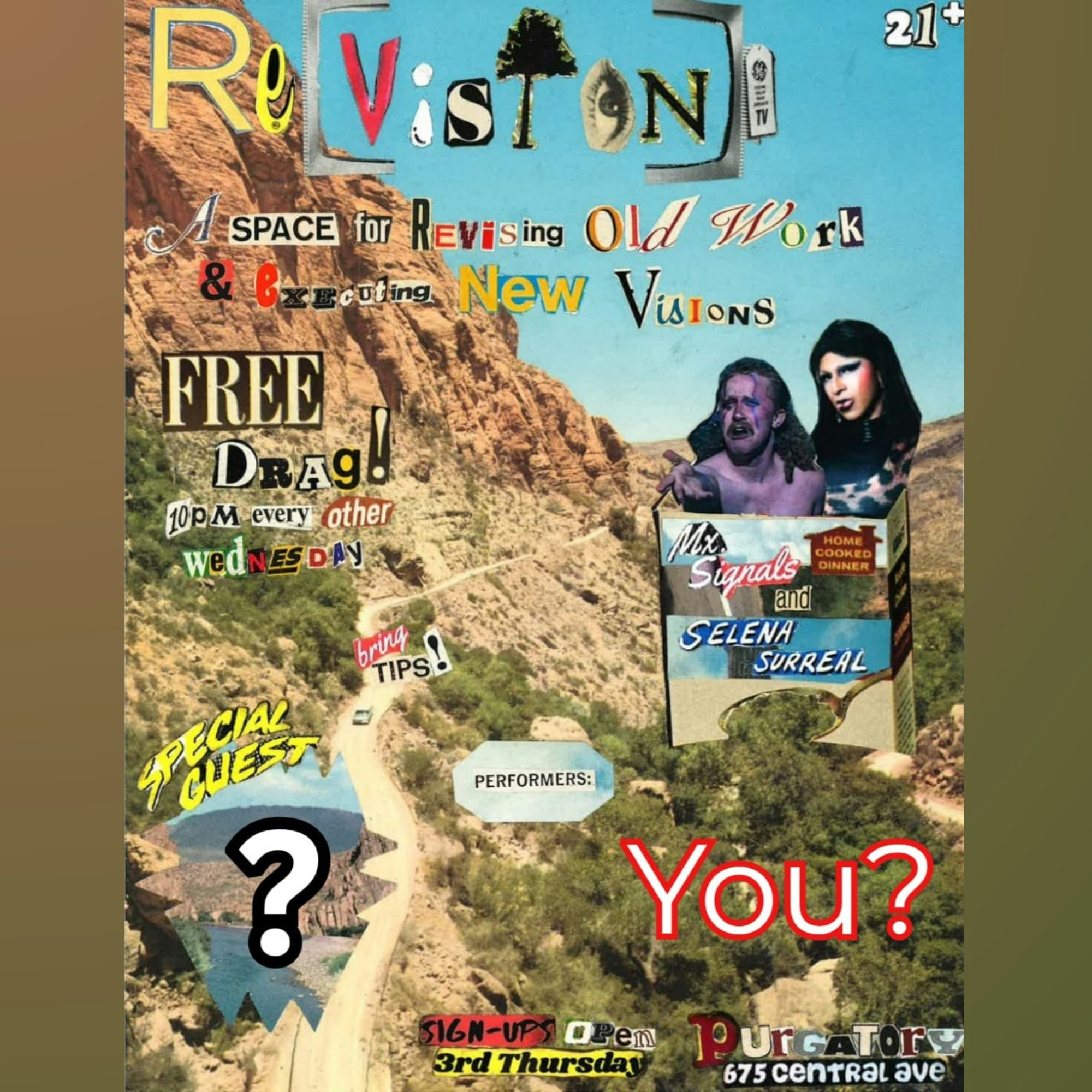 Flyer for RE[VISION] OPEN STAGE DRAG