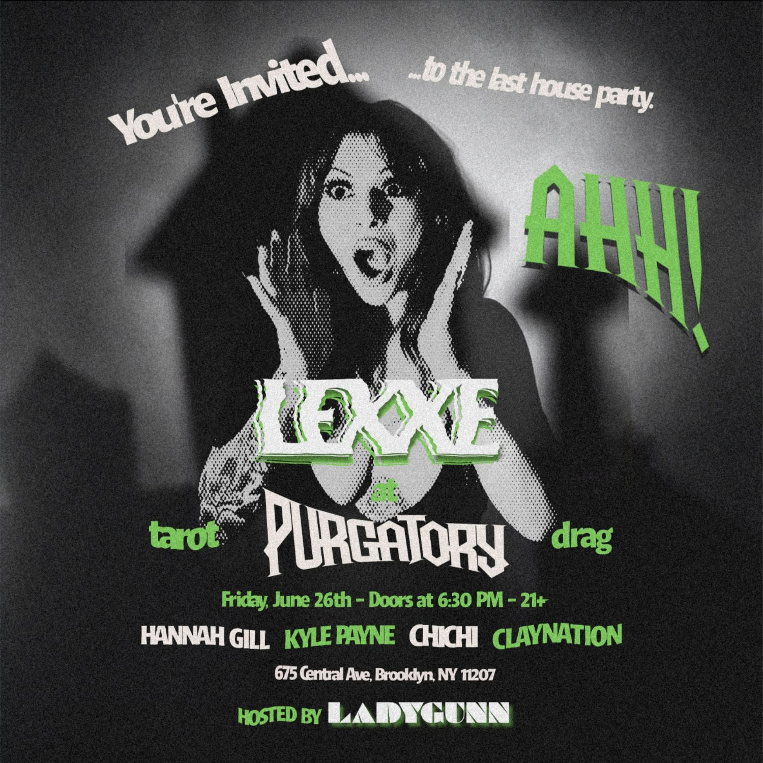 Flyer for LEXXE Purgatory tarot drag