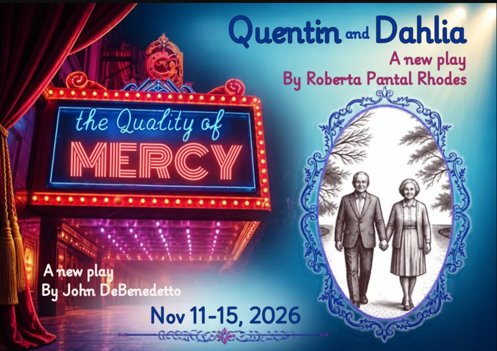 Flyer for AMERICAN THEATRE OF ACTORS PRESENTS A DOUBLE BILL OF COMIC BRILLIANCE: THE QUALITY OF MERCY & QUENTIN AND DAHLIA