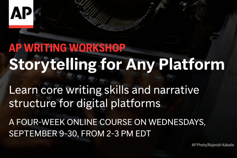 Flyer for AP WRITING WORKSHOP: Storytelling for Any Platform
