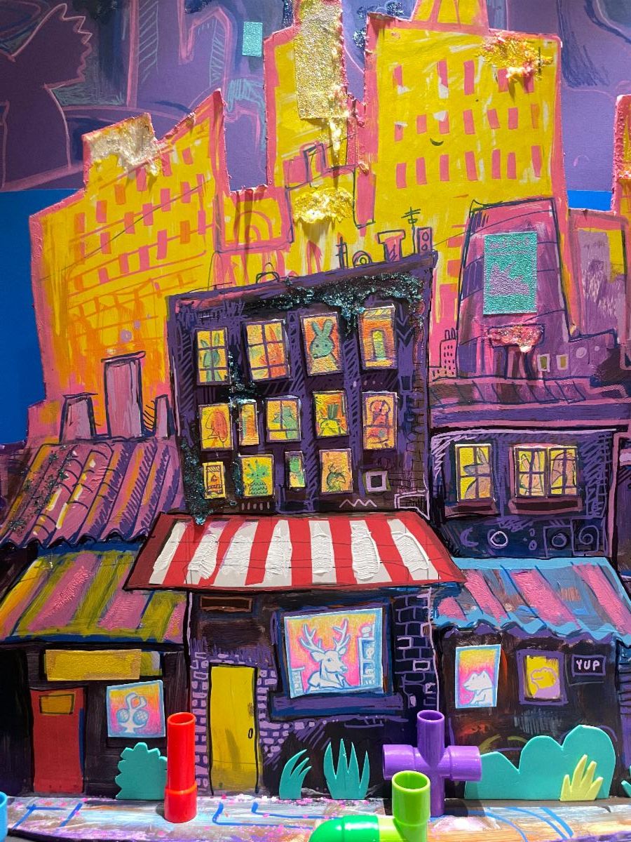 Flyer for WILL KILEY SANTINO: "FRIDAY NIGHT IN ROOFTOPOLOPOLIS" OPENING PARTY