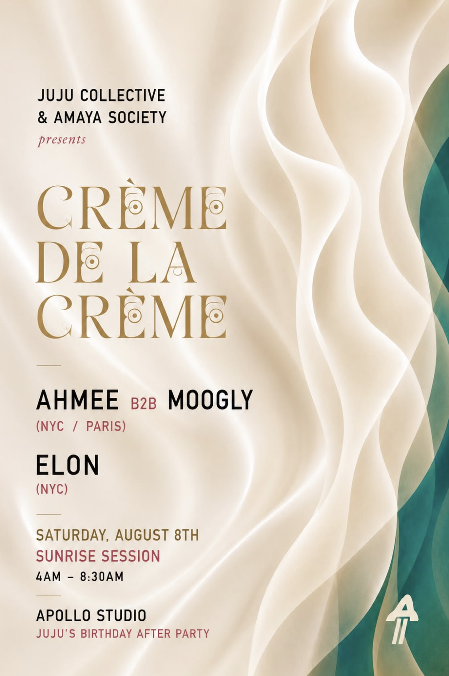 Flyer for Crème de la Crème: Juju's Birthday After Party