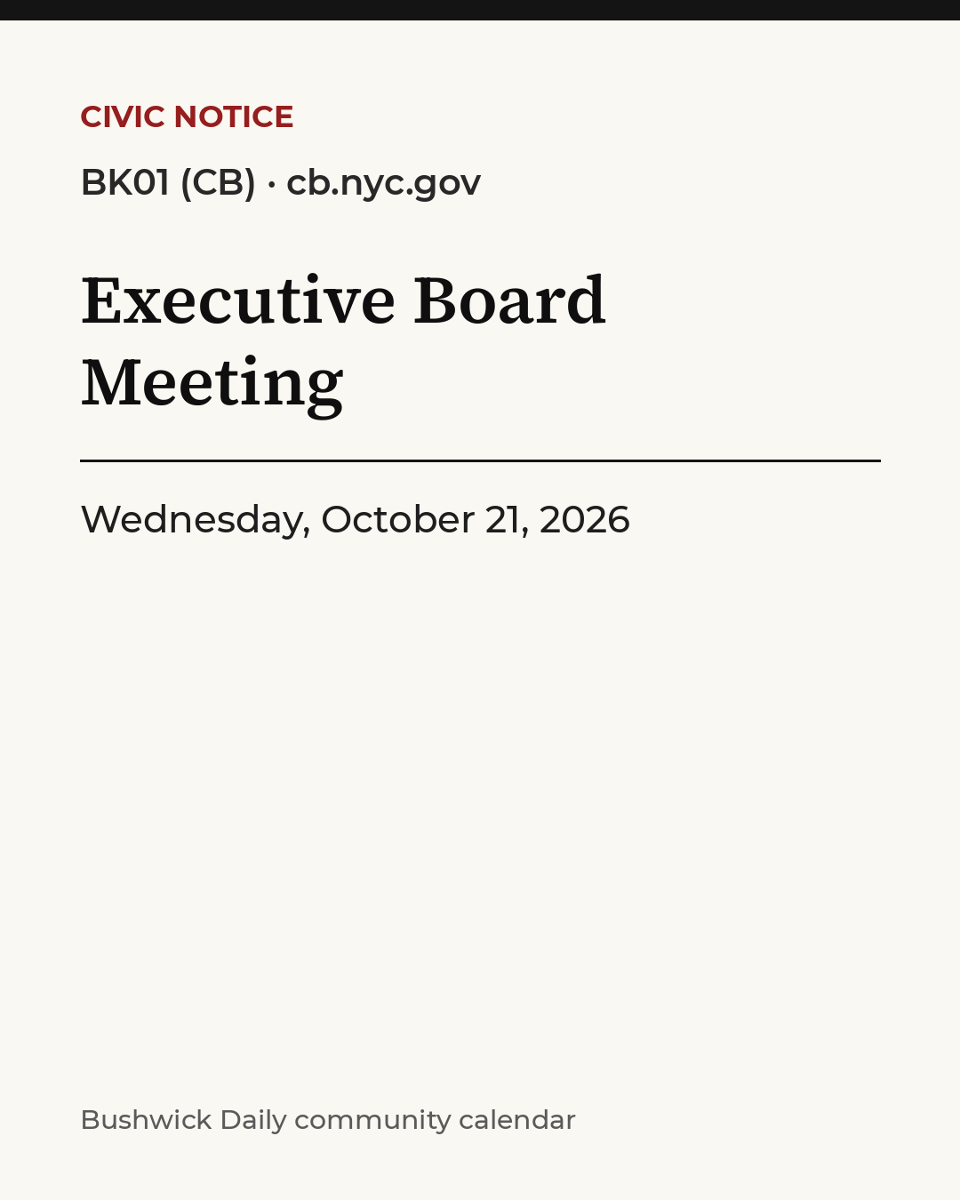 Flyer for Executive Board Meeting