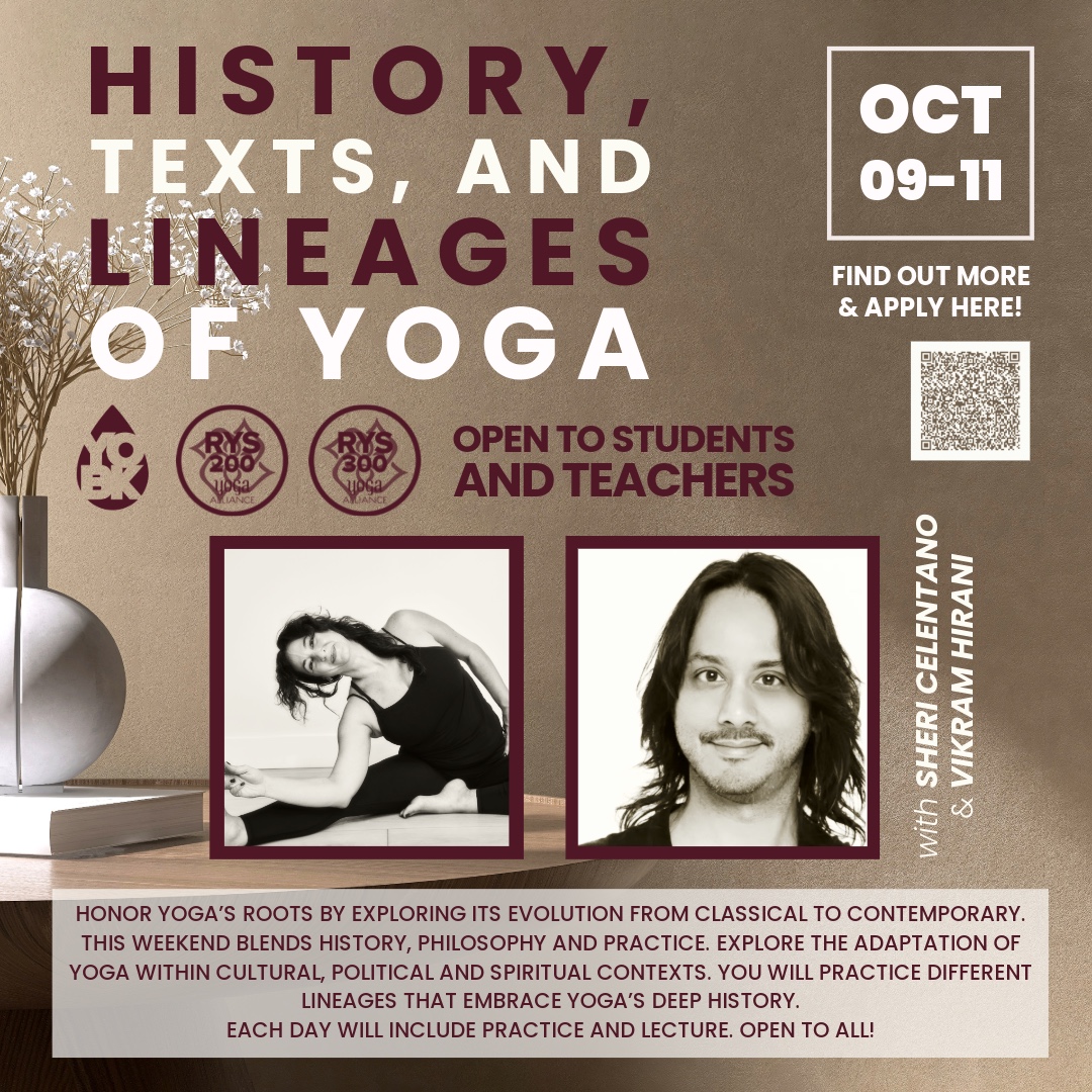 Flyer for History, Texts, and Lineages of Yoga Weekend Training