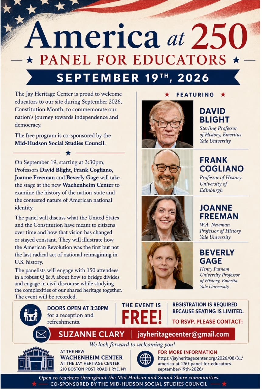 Flyer for America at 250 PANEL FOR EDUCATORS