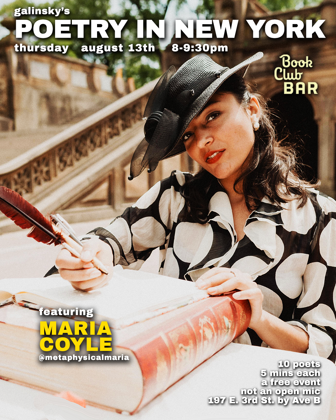 Flyer for Galinsky presents "Poetry in New York"