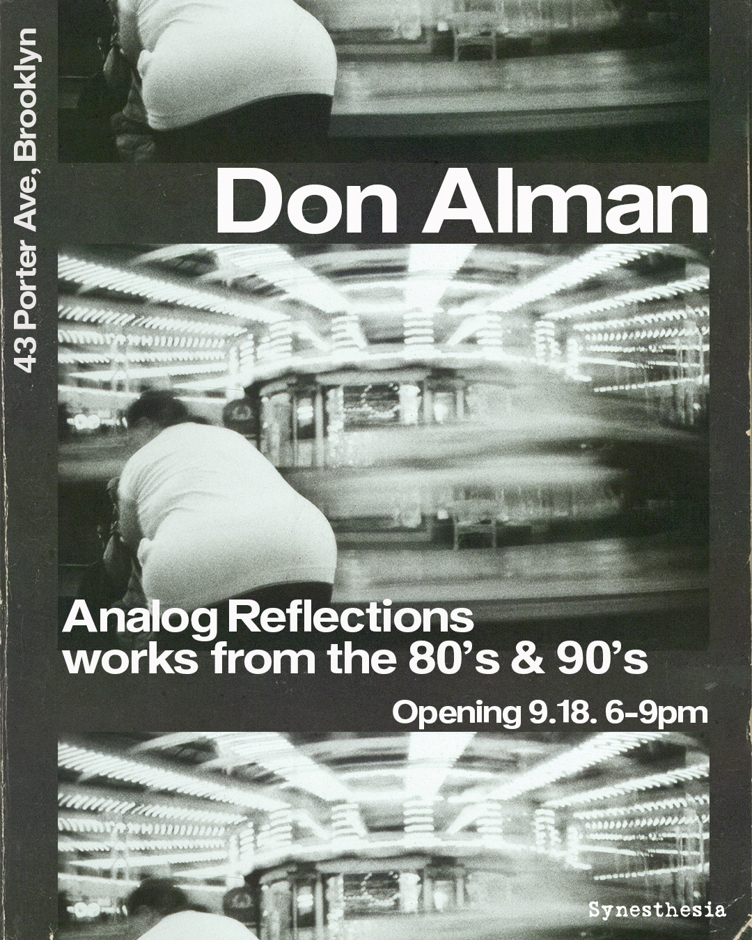 Flyer for Don Alman: Analog Reflections works from the 80’s & 90’s Opening Reception