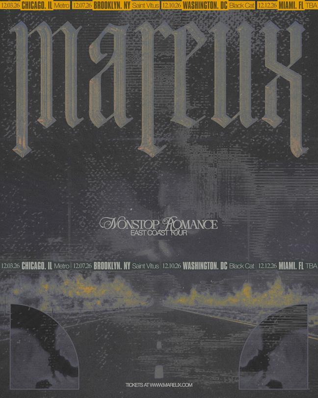 Flyer for MAREUX - Nonstop Romance East Coast Tour