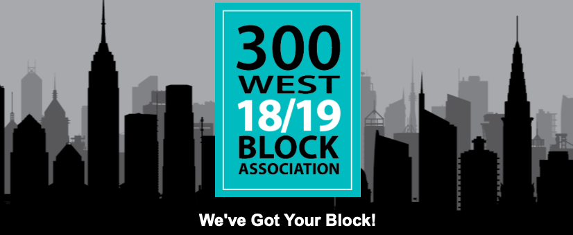 Flyer for 300 West 18th & 19th Sts. Block Association Annual Meeting