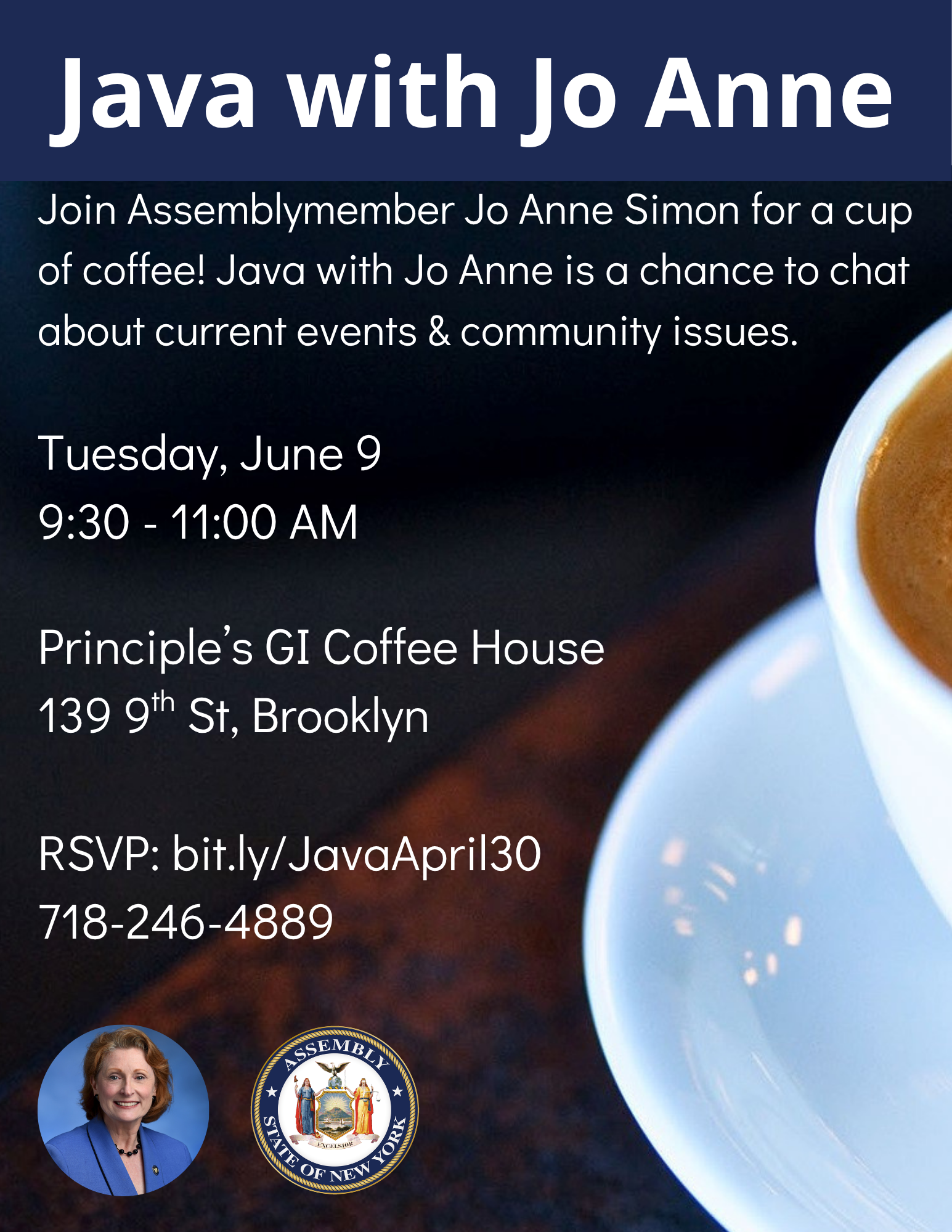 Flyer for Java with Jo Anne