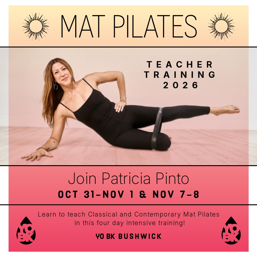 Flyer for Mat Pilates Teacher Training with Patricia Pinto