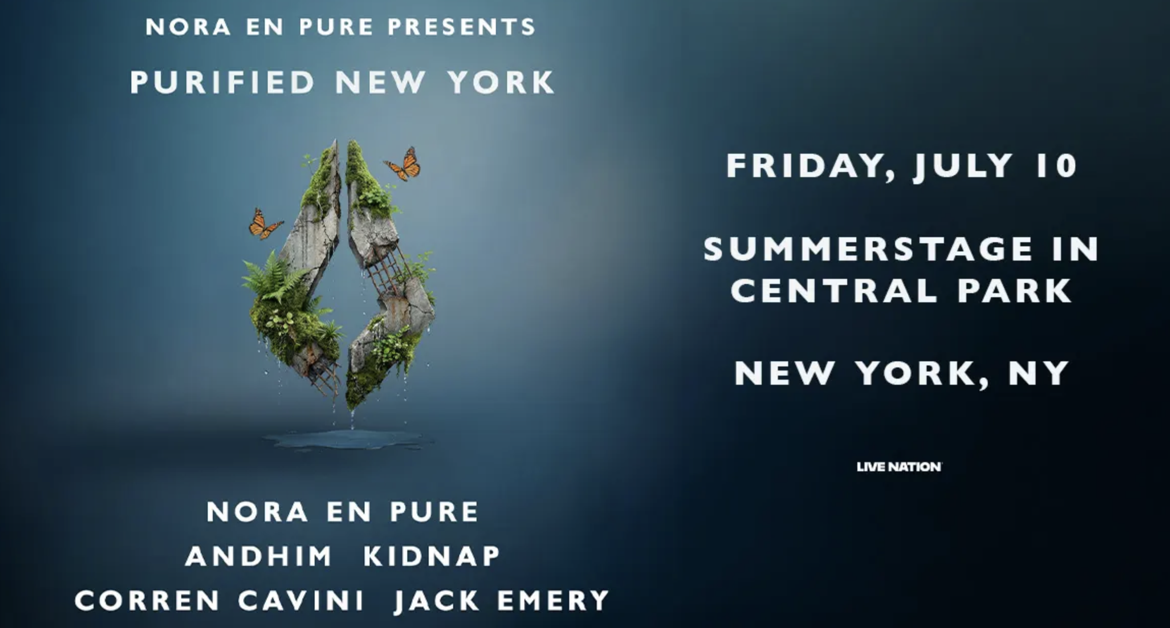 Flyer for Nora En Pure Presents Purified New York