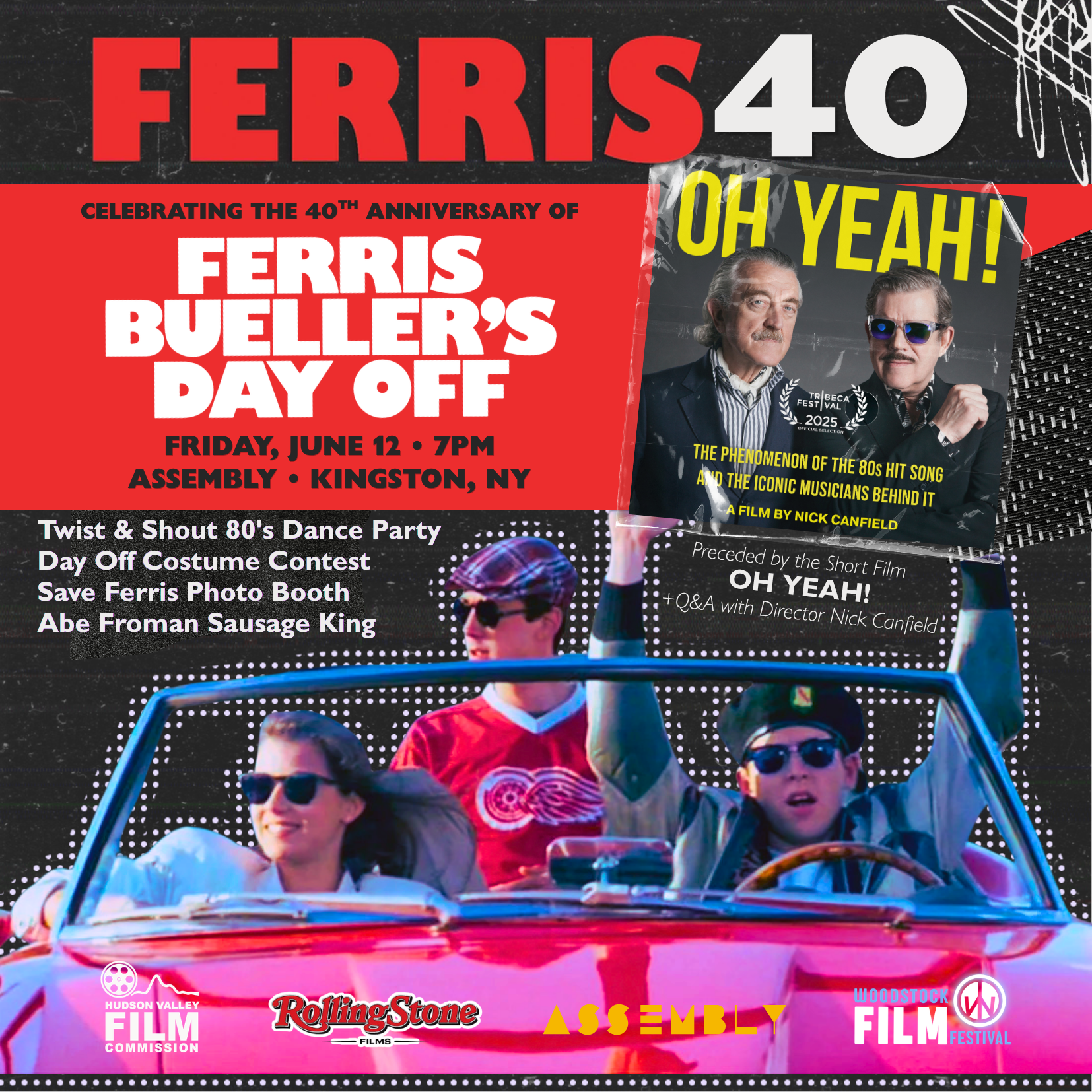 Flyer for FERRIS 40: Celebrating the 40th Anniversary of Ferris Bueller's Day Off