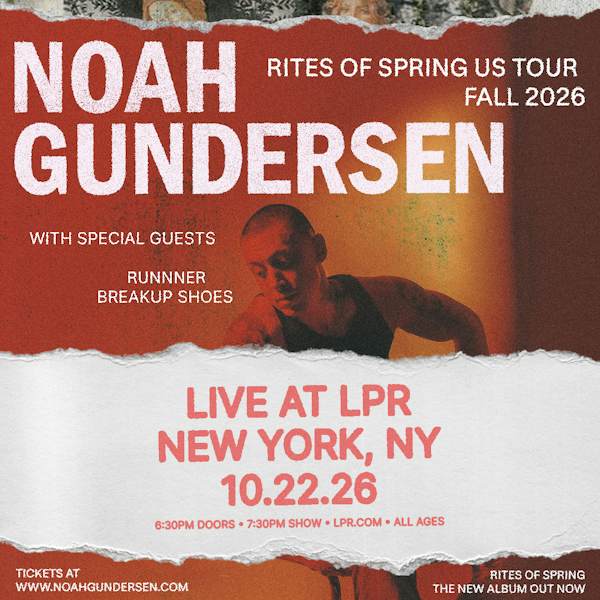 Flyer for Noah Gundersen Rites of Spring US Tour