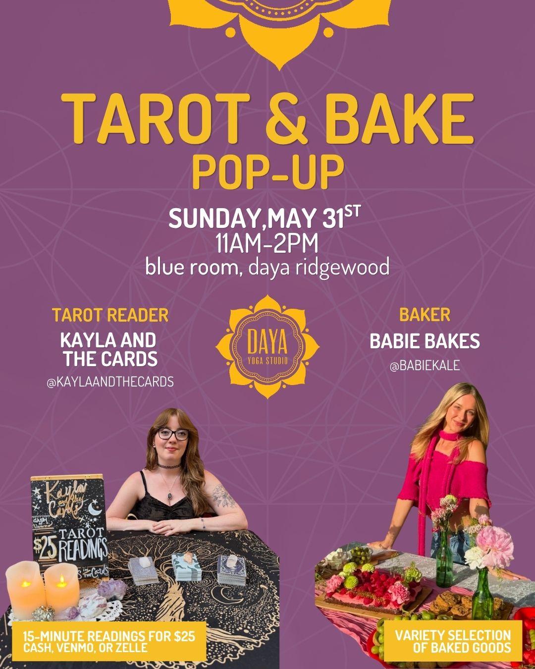 Flyer for Tarot & Bake Pop-Up