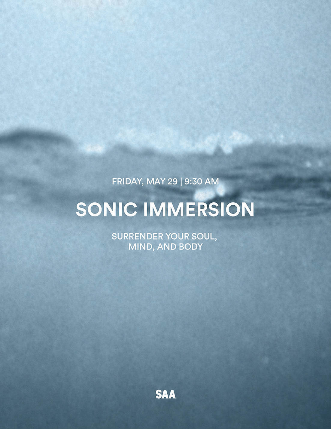 Flyer for SONIC IMMERSION