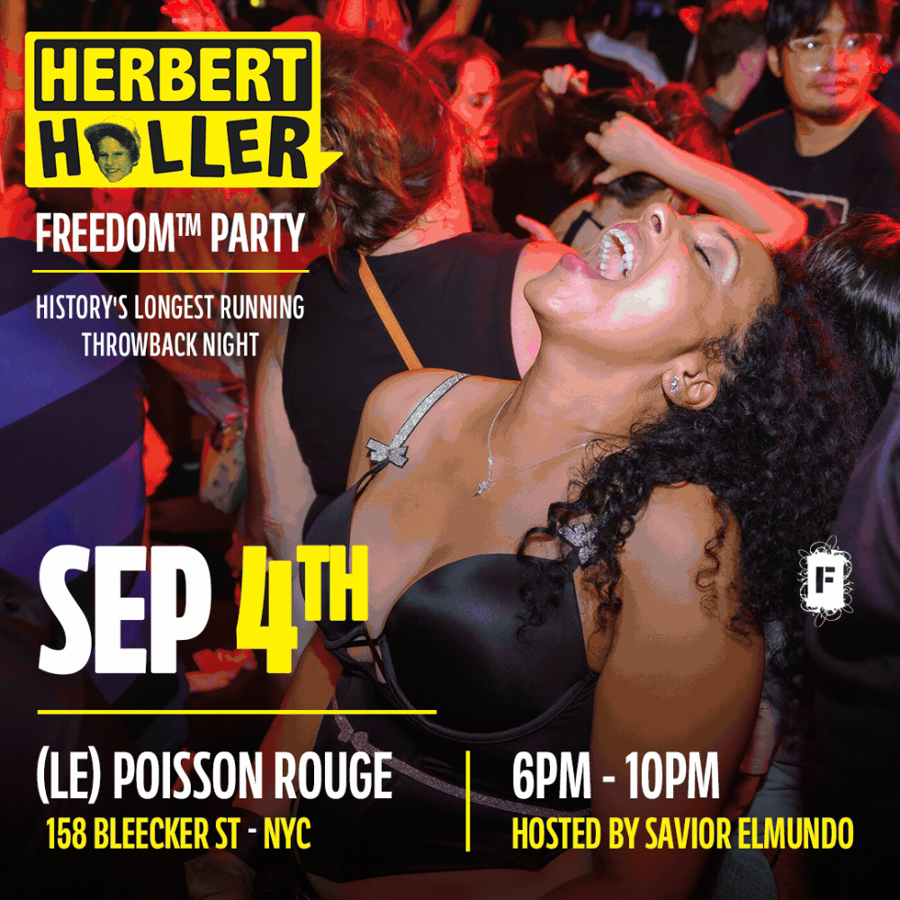 Flyer for HERBERT HOLLER FREEDOM™ PARTY