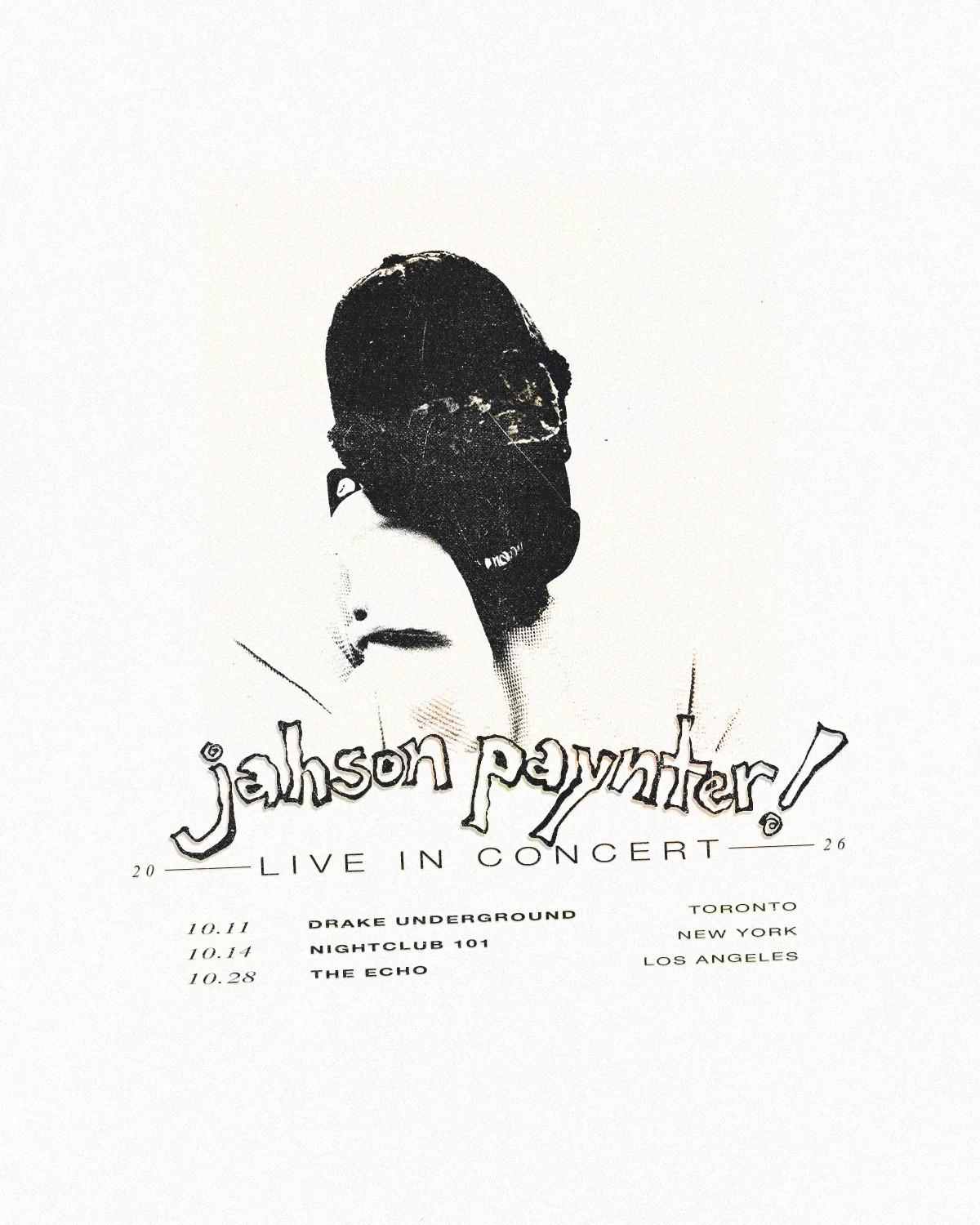 Flyer for Jahson Paynter Live in Concert