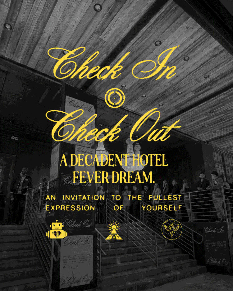 Flyer for Check In Check Out: A Decadent Hotel Fever Dream