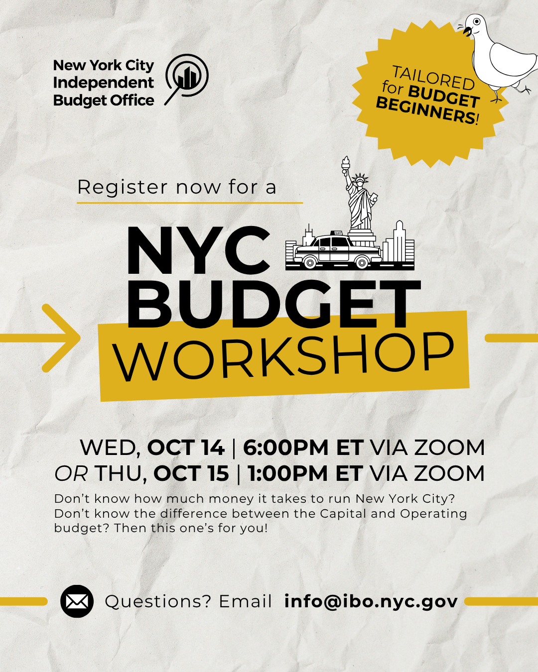 Flyer for NYC Budget Workshop (General)